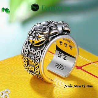 Men's 925 Silver Feng Shui Ring by Fancy.U