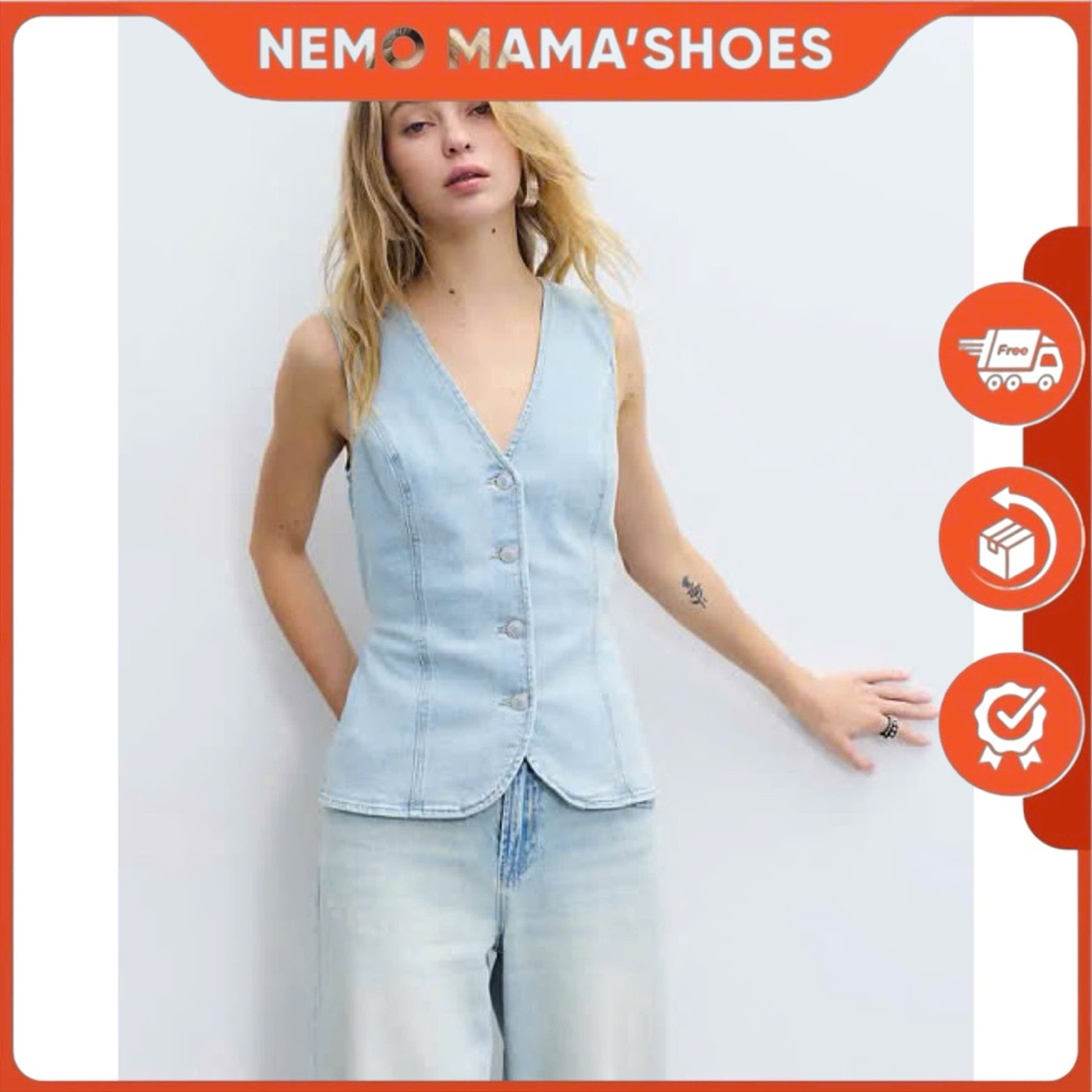 STRADIVARIUS ÁO GILE DENIM NỮ THANH LỊCH, NĂNG ĐỘNG (260405043)