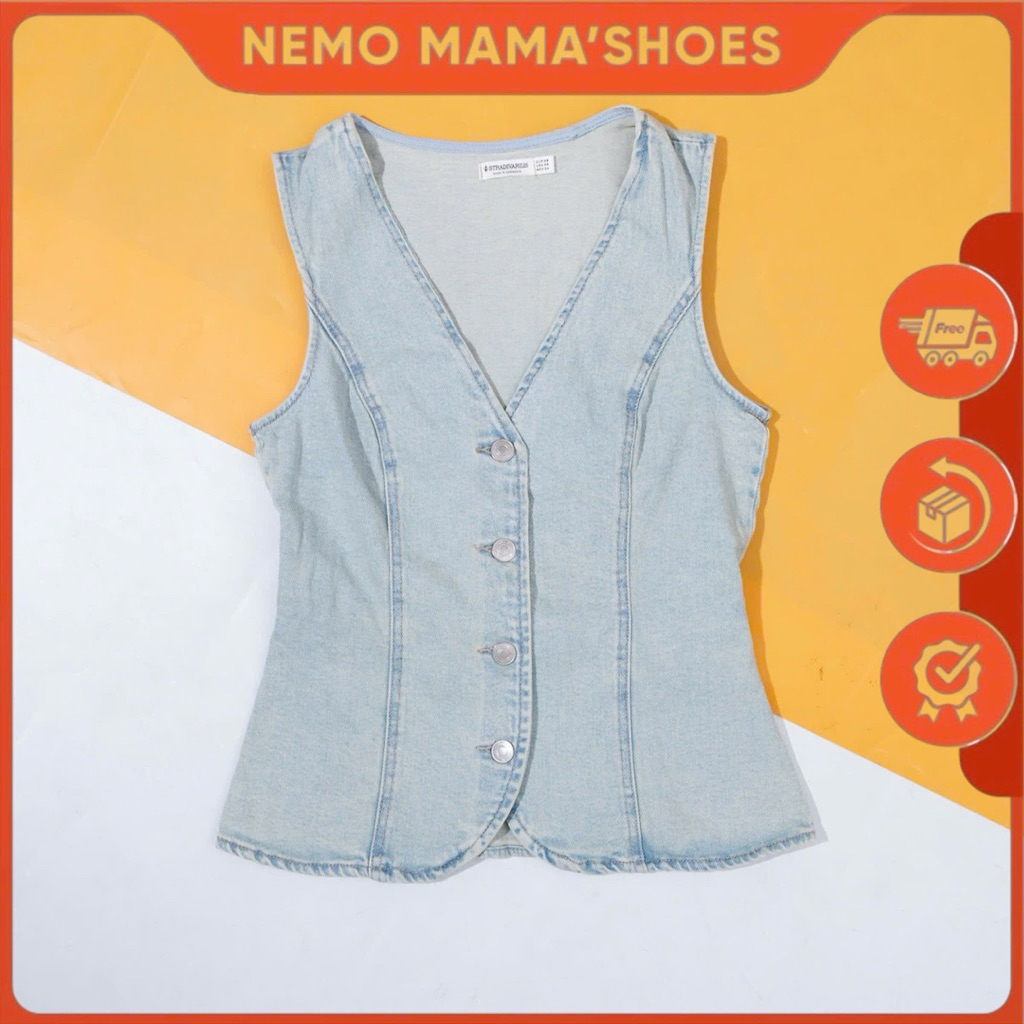 STRADIVARIUS ÁO GILE DENIM NỮ THANH LỊCH, NĂNG ĐỘNG (260405043)