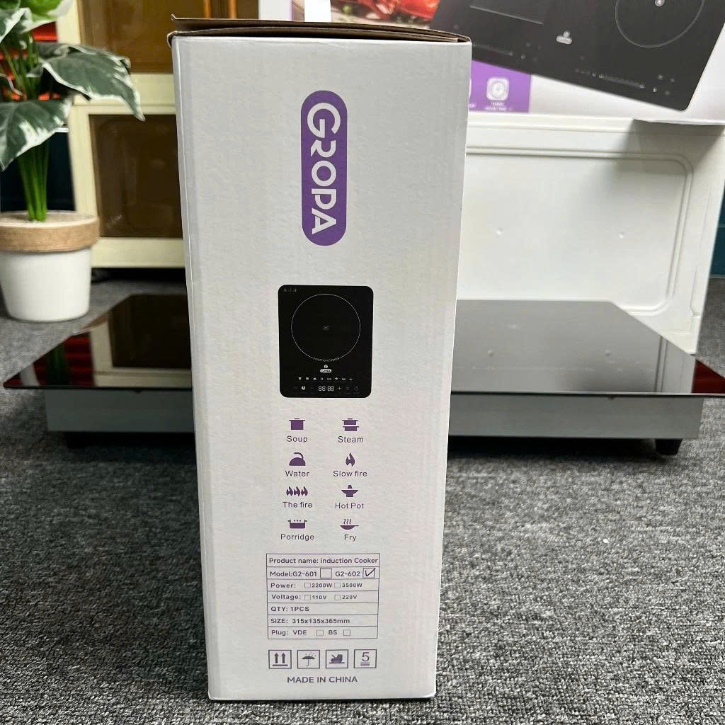 BẢO HÀNH 1 NĂM - BẾP TỪ ĐƠN GROPA, CÔNG SUẤT 2200W, KÉN NỒI, DÙNG NỒI INOX TẶNG KÈM NỒI LẨU