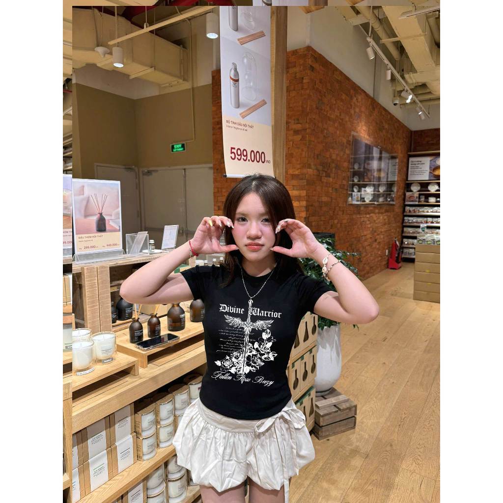 COD Áo Baby Tee Họa tiết In họa tiết cổ điển Y2K mùa hè áo thun ôm sát gợi cảm Local Brand Chính Hãng - BOOM
