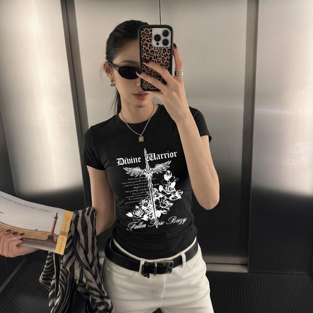 COD Áo Baby Tee Họa tiết In họa tiết cổ điển Y2K mùa hè áo thun ôm sát gợi cảm Local Brand Chính Hãng - BOOM