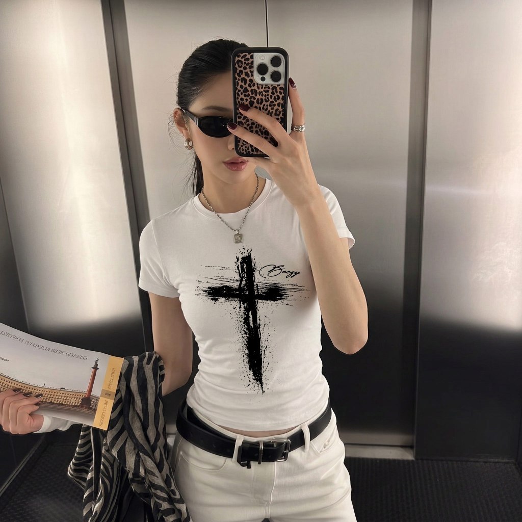 COD Áo Baby Tee Họa tiết In họa tiết cổ điển Y2K mùa hè áo thun ôm sát gợi cảm Local Brand Chính Hãng - BOOM