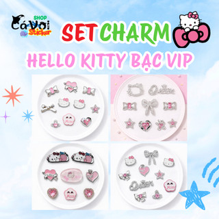 Set charm Hello Kitty bạc vip xịn cao cấp- Set 4 món siêu cute- Có bán lẻ phụ kiện