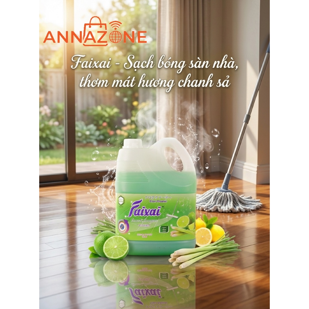 Nước Lau Sàn Thiên Nhiên Cao Cấp Faixai 3.6L [QUÀ TẶNG HẤP DẪN][Lẻ/Combo Tiết Kiệm]