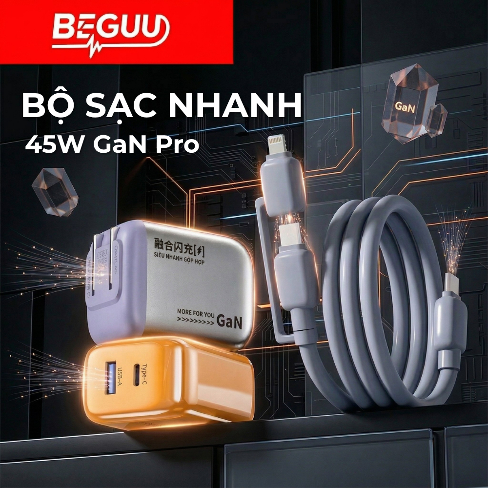 Củ Sạc Nhanh Beguu, Bộ Sạc 2 Cổng Chống Nóng Máy, Tiện Lợi Dùng Cho IPhone/Samsung/Xiaomi/OPPO | BigBuy360 - bigbuy360.vn