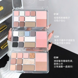 Bảng màu MGL 12 màu đa năng, trang điểm nhẹ hàng ngày, tạo khối, má hồng, mắt, 3 trong 1