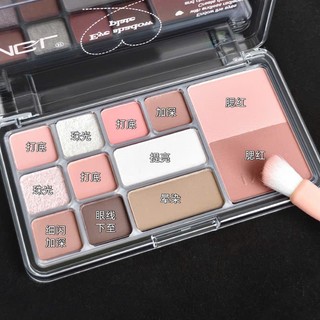 Bảng màu MGL 12 màu đa năng, trang điểm nhẹ hàng ngày, tạo khối, má hồng, mắt, 3 trong 1