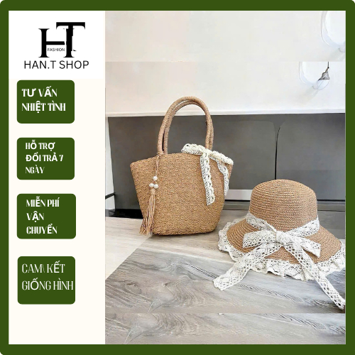 Sẵn HCM Sét TÚI NÓN đi biển thời trang Sang Trọng cho các nàng chụp hình tạo dáng HAN.T SHOP
