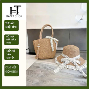 Sẵn HCM Sét TÚI NÓN đi biển thời trang Sang Trọng cho các nàng chụp hình tạo dáng HAN.T SHOP