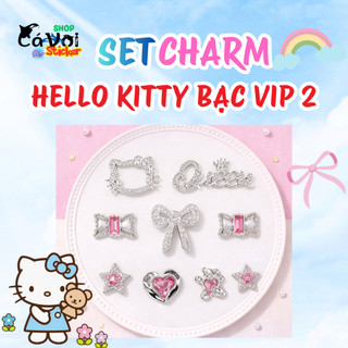 [ĐỘC QUYỀN] Set charm Hello Kitty cao cấp version 2- Bộ charm gắn dép siêu hot hit trending 2026- Có bán lẻ charm