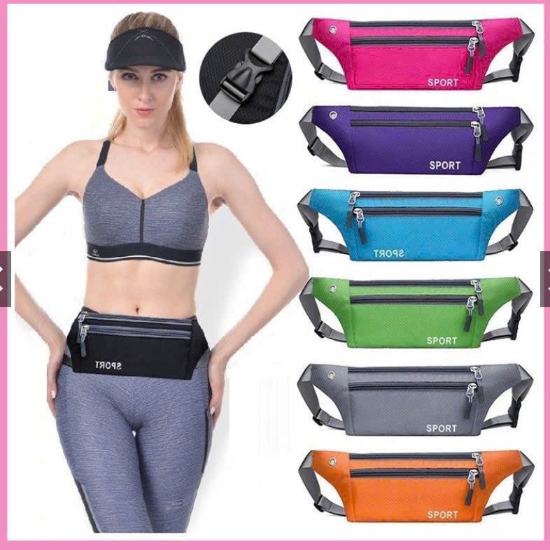 Túi đeo chéo hông bụng chạy bộ thể thao nam nữ mini chống thấm nước 3 ngăn nhỏ gọn cực kỳ tiện dụng