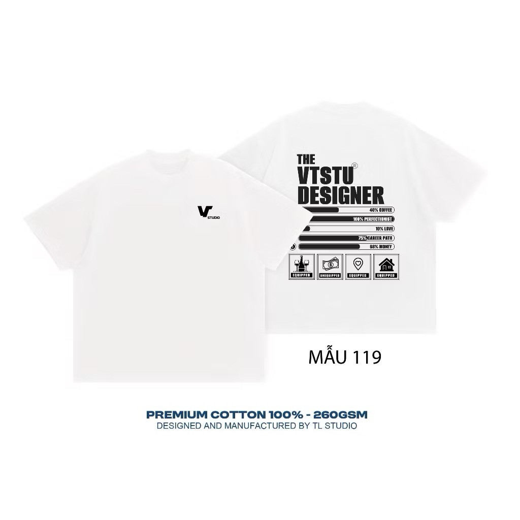Áo Thun Oversize - 100% cotton - định lượng 260gsm