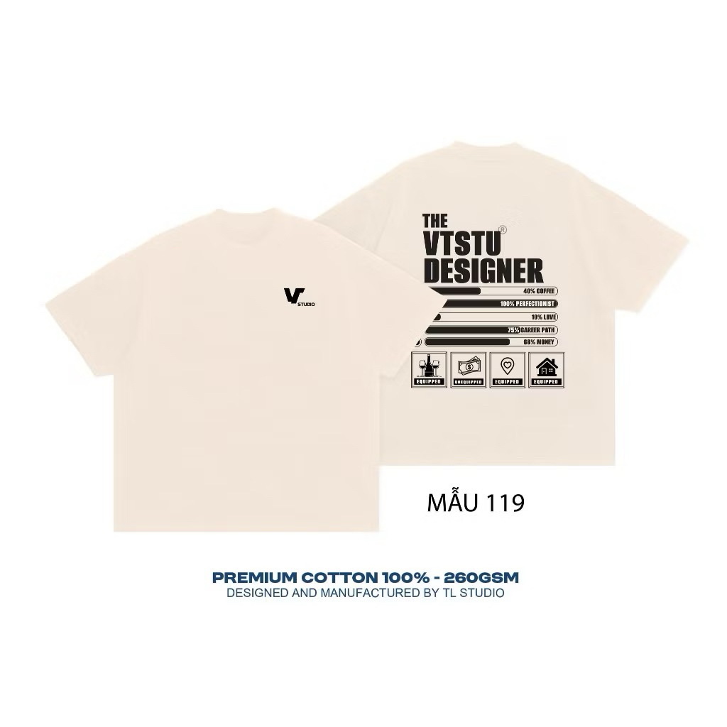 Áo Thun Oversize - 100% cotton - định lượng 260gsm
