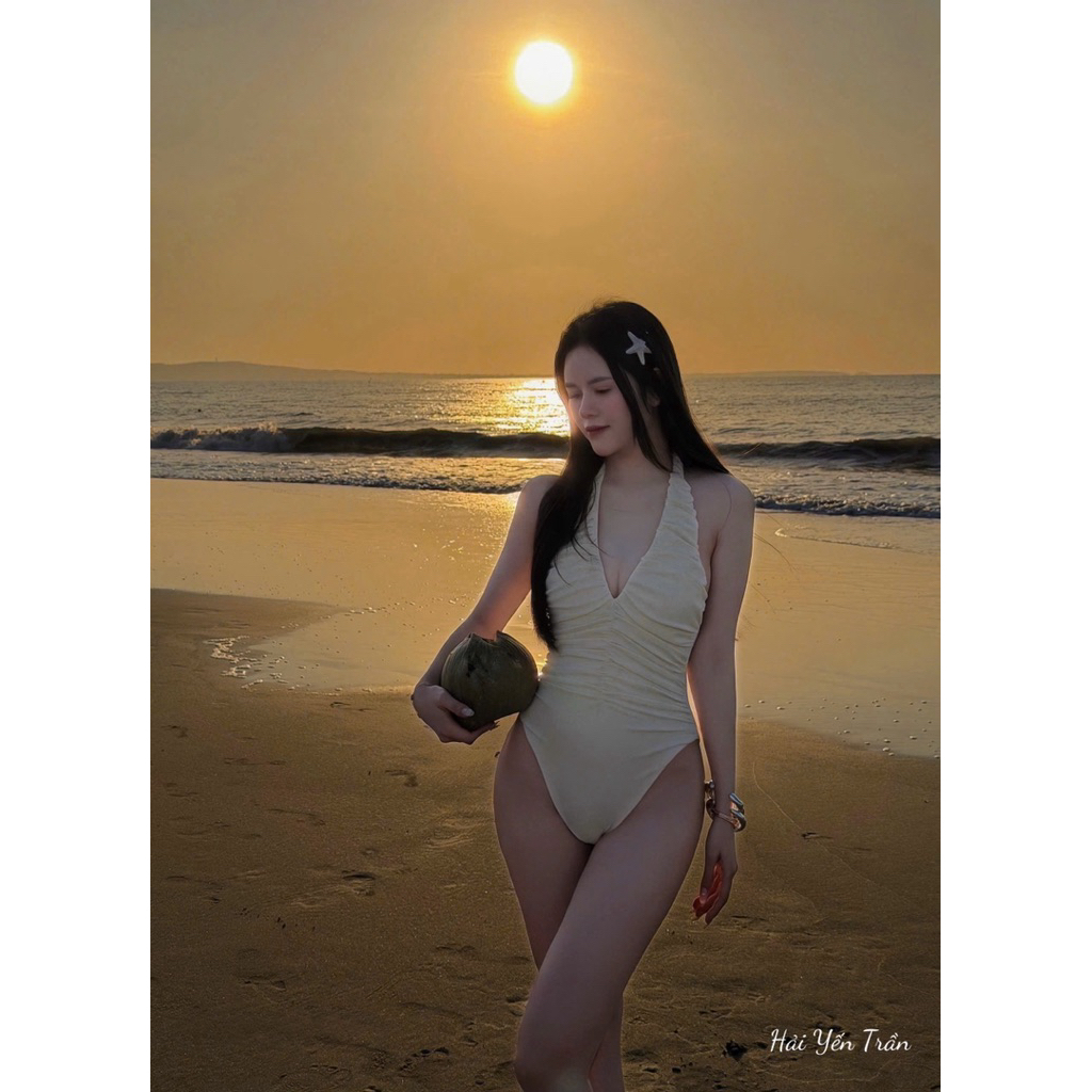 Áo bodysuit nhún cổ yếm mix đồ siu đẹp