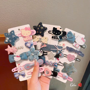 Set 10 kẹp tóc mèo kitty ngôi sao