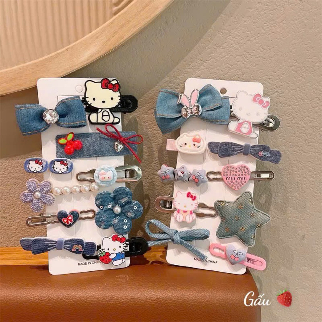 Set 10 kẹp tóc mèo kitty ngôi sao