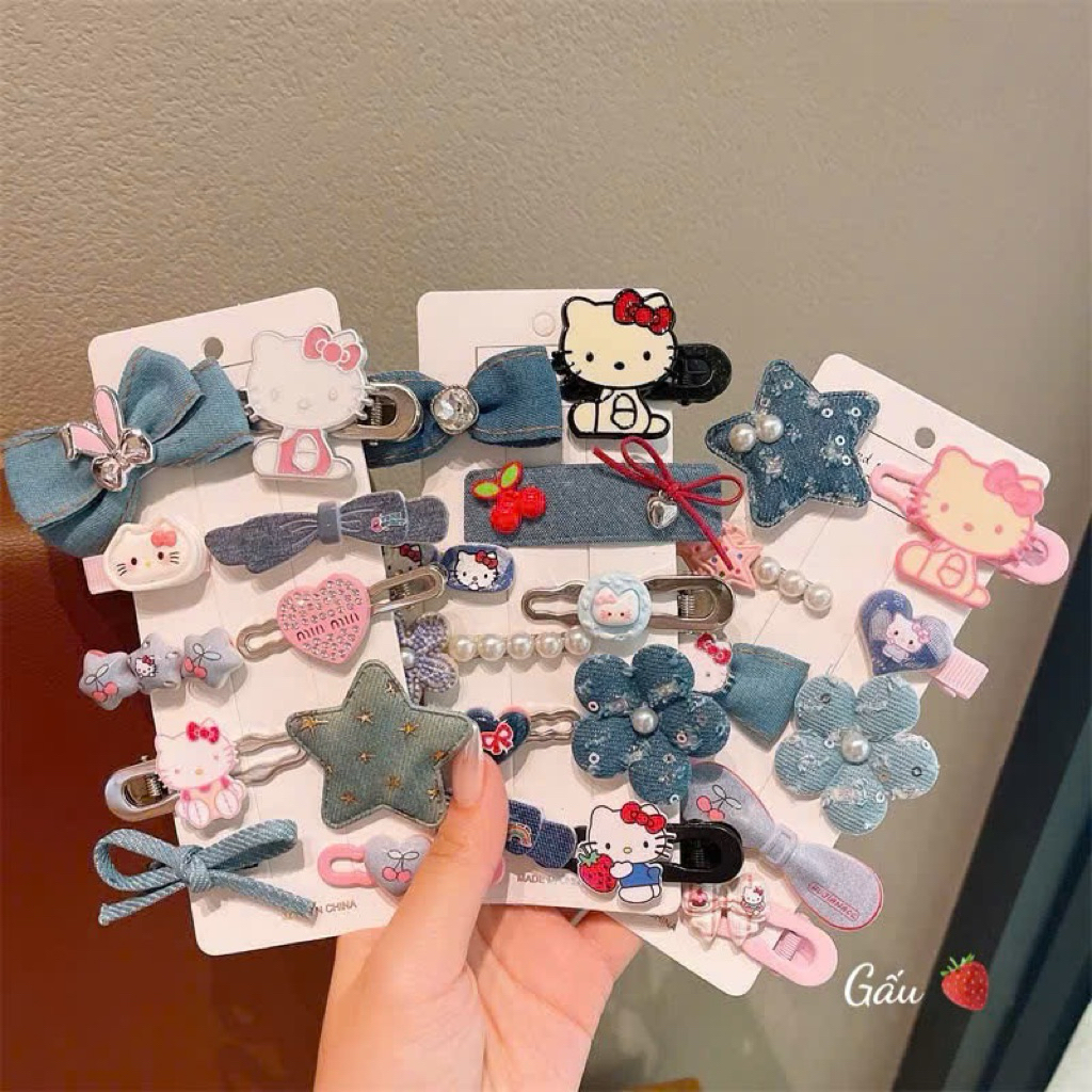Set 10 kẹp tóc mèo kitty ngôi sao