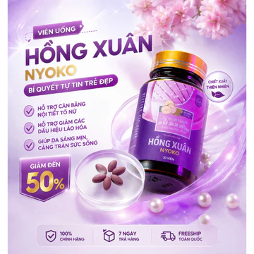 (Chính Hãng) Viên uống nội tiết tố nữ Hồng Xuân Nyoko cân bằng nội tiết nữ, hỗ trợ đẹp da 30 viên