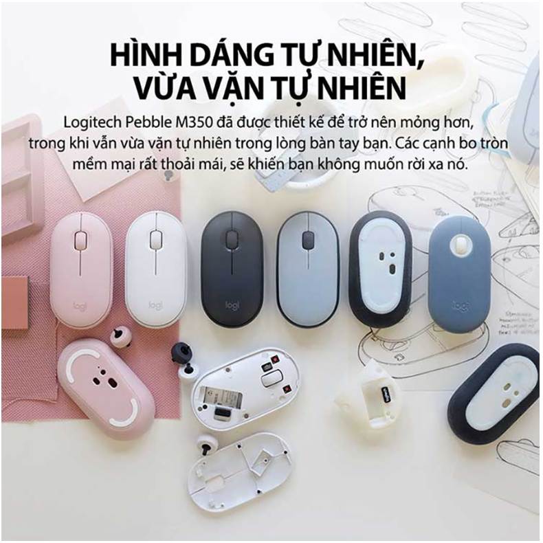 [🔰Chính Hãng] Chuột Bluetooth Không Dây Logitech M350s - Mỏng Nhẹ, Yên Tĩnh, Pin Bền Bỉ, Đa Thiết Bị | BigBuy360 - bigbuy360.vn