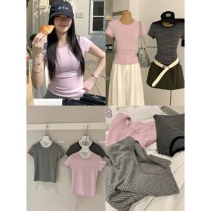 WGWE | Áo thun babytee kẻ sọc 3 màu siu co dãn tôn dáng, style Hàn – W9257#