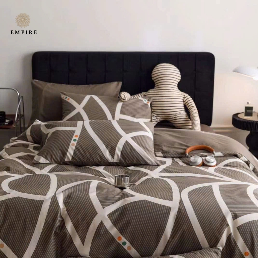 Bộ chăn ga gối nệm 4 món chăn chần bông hè chất cotton 100% mát không xù  - Empire Bedding & Decor