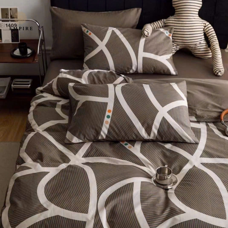 Bộ chăn ga gối nệm 4 món chăn chần bông hè chất cotton 100% mát không xù  - Empire Bedding & Decor