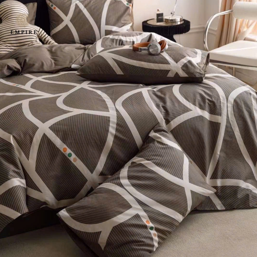 Bộ chăn ga gối nệm 4 món chăn chần bông hè chất cotton 100% mát không xù  - Empire Bedding & Decor