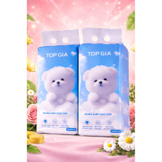 Combo siêu tiện lợi 50c khẩu trang 9A, 5 gói giấy ăn, 2 bịch giấy rút đáy Top Gia mềm dai không bụi giấy