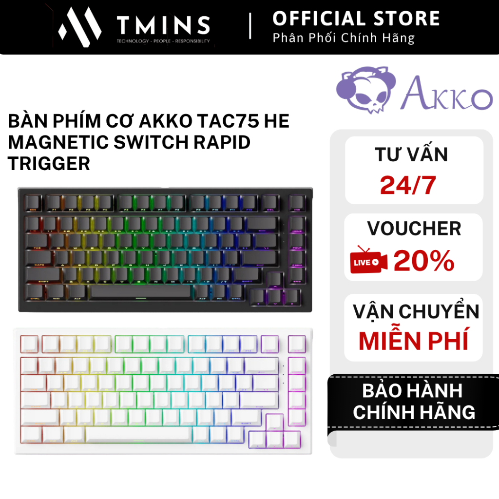 Bàn phím cơ AKKO TAC75 HE Magnetic Switch Rapid Trigge (16K Hz_ Snap ...