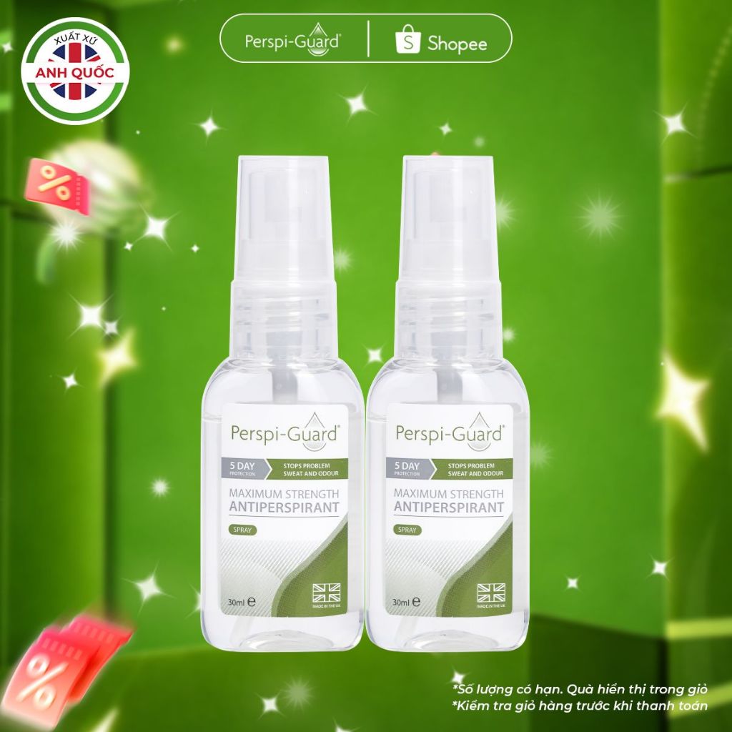 Combo 2 xịt khử mùi ngăn mồ hôi toàn thân cao cấp Perspi-Guard hiệu quả 5 ngày 30ml/chai