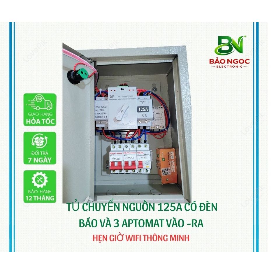 [Ms05] TỦ CHUYỂN NGUỒN CÓ 3 APTOMAT - ATS 125A - cầu dao điện tự động - bộ chuyển nguồn 2 công tơ 125A có đầy đủ Aptomat