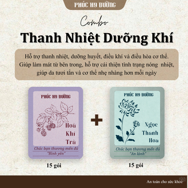 Combo Trà Thanh Nhiệt Dưỡng Khí Phúc Hy Đường -  Hỗ trợ thanh nhiệt, dưỡng huyết, điều khí và điều hòa cơ thể