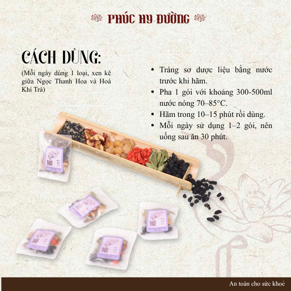 Combo Trà Thanh Nhiệt Dưỡng Khí Phúc Hy Đường -  Hỗ trợ thanh nhiệt, dưỡng huyết, điều khí và điều hòa cơ thể
