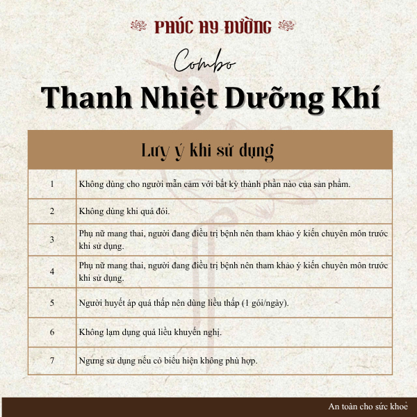 Combo Trà Thanh Nhiệt Dưỡng Khí Phúc Hy Đường -  Hỗ trợ thanh nhiệt, dưỡng huyết, điều khí và điều hòa cơ thể