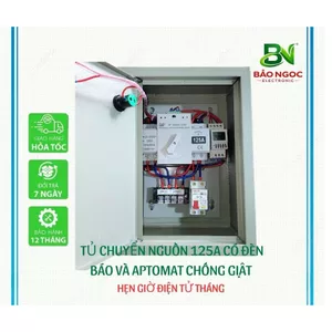 Ms4 - Tủ ATS 125A CÓ APTOMAT CHỐNG GIẬT cầu dao điện 125A - Bộ chuyển nguồn tự động 125A