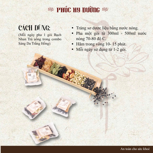 Combo Sáng Da Trắng Hồng Phúc Hy Đường - Hỗ trợ dưỡng huyết, nuôi dưỡng làn da từ bên trong và chăm sóc da từ bên ngoài