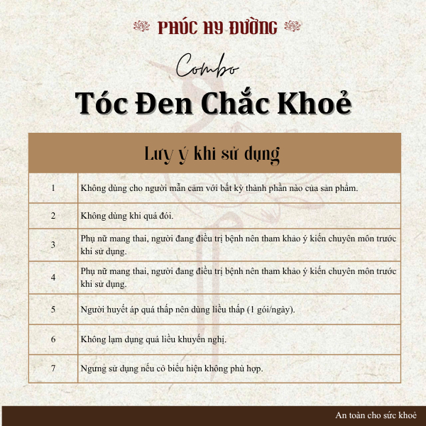 Combo Tóc Đen Chắc Khỏe Phúc Hy Đường - Trà hỗ trợ bổ huyết, dưỡng can, thận, nuôi dưỡng chân tóc từ bên trong