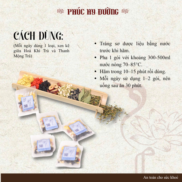 Combo Trà Ngủ Sâu An Giấc Phúc Hy Đường - Hỗ trợ dưỡng tâm, bổ huyết, cải thiện chất lượng giấc ngủ