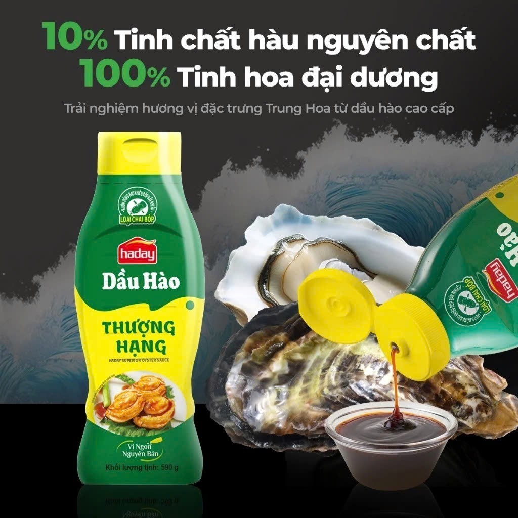 Dầu Hào Thượng Hạng Haday 590g Đậm Đà, Gia Vị Nêm Sẵn Ướp Xào Nấu Chuẩn Vị Trung Hoa