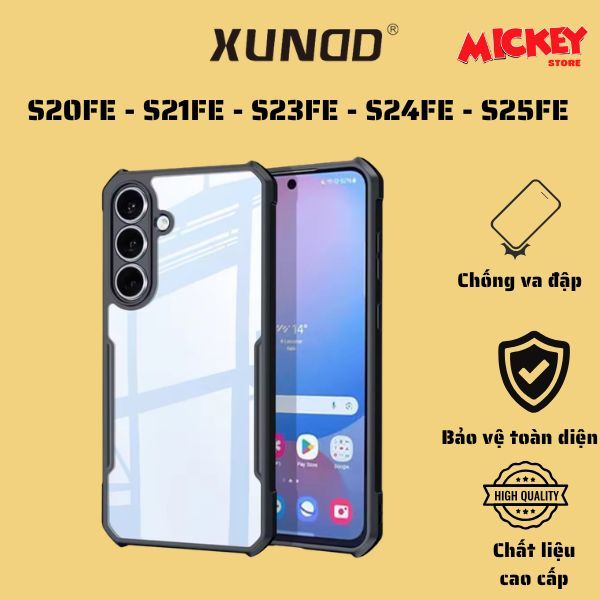 Ốp lưng XUNDD Samsung S25 FE / S24 FE / S23 FE / S21 FE / S20 FE - Mặt lưng trong chống ố viền TPU