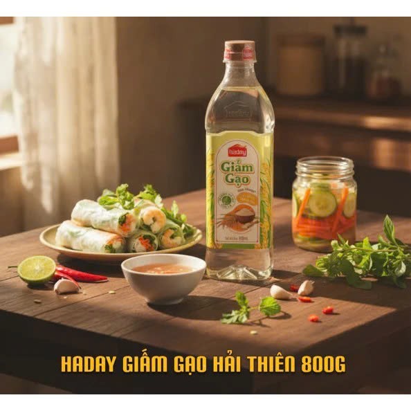 Giấm Gạo Haday 800ml Chua Dịu Thanh Mát, Dùng Trộn Salad, Ngâm Chua, Nấu Ăn Chuẩn Vị