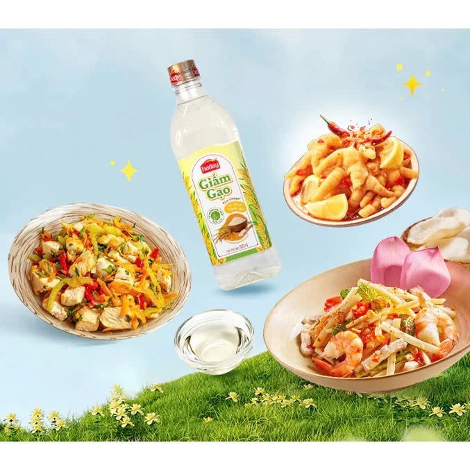 Giấm Gạo Haday 800ml Chua Dịu Thanh Mát, Dùng Trộn Salad, Ngâm Chua, Nấu Ăn Chuẩn Vị