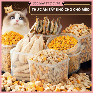 [200gr] Thức ăn sấy cho chó mèo cao cấp (Gà sấy, trứng sấy, chim cút, gan bò, tôm sấy, cá hồi sấy)