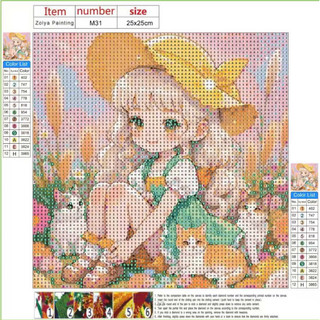 Tranh đính đá tự hoàn thành sz 25x25 mẩu dễ thương dễ làm siêu xinh