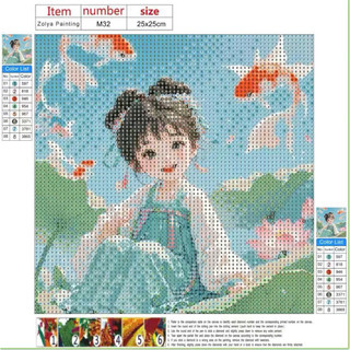 Tranh đính đá tự hoàn thành sz 25x25 mẩu dễ thương dễ làm siêu xinh