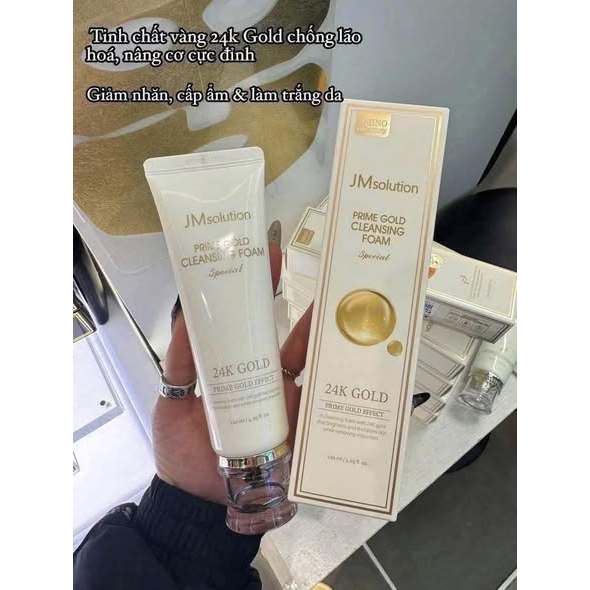 Sữa Rửa Mặt JM Solution Water Luminous Salmon Repair Cleansing Foam GC Nature Hàn Quốc, Hộp 120mL Giúp Sạch Sâu Dịu Nhẹ
