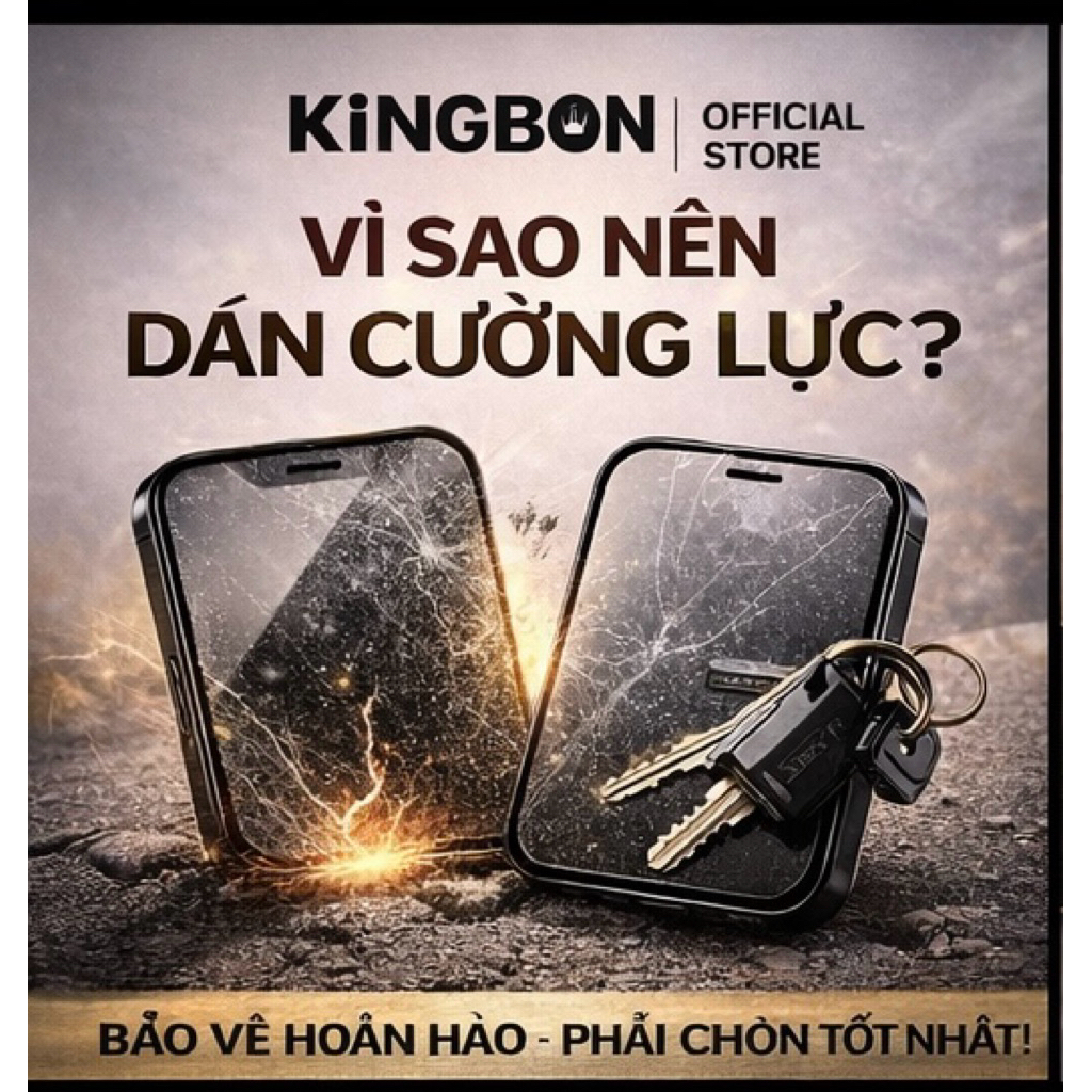 Kính Cường Lực iPhone Trong Suốt Cao Cấp Chính Hãng KiNGBON KK3D Không Hộp Model MA-02