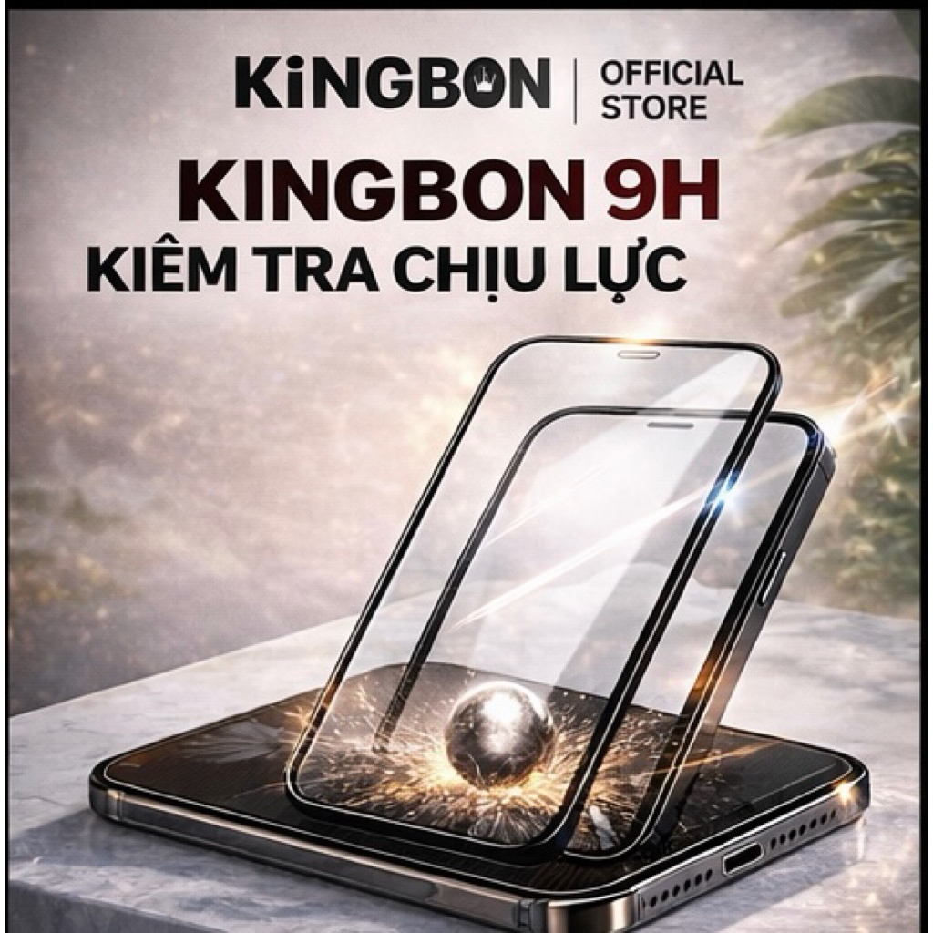 Kính Cường Lực iPhone Trong Suốt Cao Cấp Chính Hãng KiNGBON KK3D Không Hộp Model MA-02