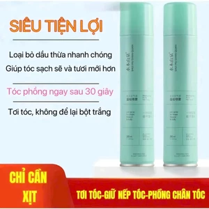 Xịt dầu gội đầu khô 3in1-không bột trắng, hiệu quả tơi tóc tức thì, tiện lợi, mang theo mọi lúc mọi nơi